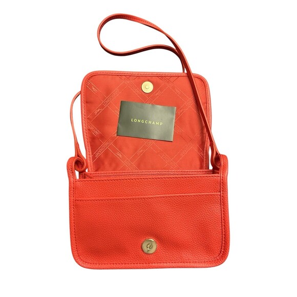 Longchamp Handbags - NEW Longchamp Le Foulonné Leather Wallet Crossbody Bag Orange Authentic
